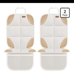 SmaArt ELF Car Seat Protector, 2-Pack Thickest Padding, Non-Slip Beige/Brown